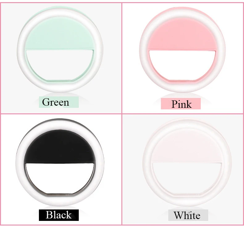 

Mobile Phone LED Selfie Ring Light Portable Circle Photography Clip Light Beauty Fill Lamp for Cell Phone Camera Rechargeable