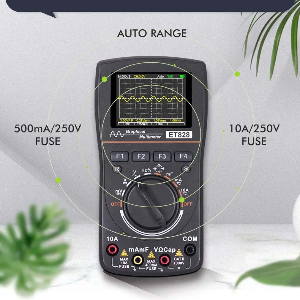 

ET828 Digital Multimeter 2 In 1 HD Professional 2.4inch Color Screen Display Oscilloscope Multimeter DIY Electronic Test