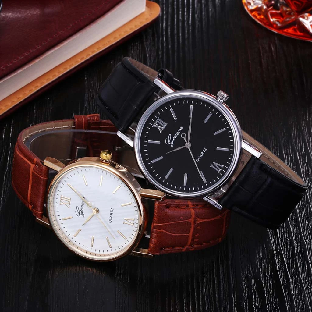 

Luxury Women's watches Quartz Geneva Watch Precision Scale Dial Casual Leather Belt Woman's Wristwatch clock uhren damen 03*