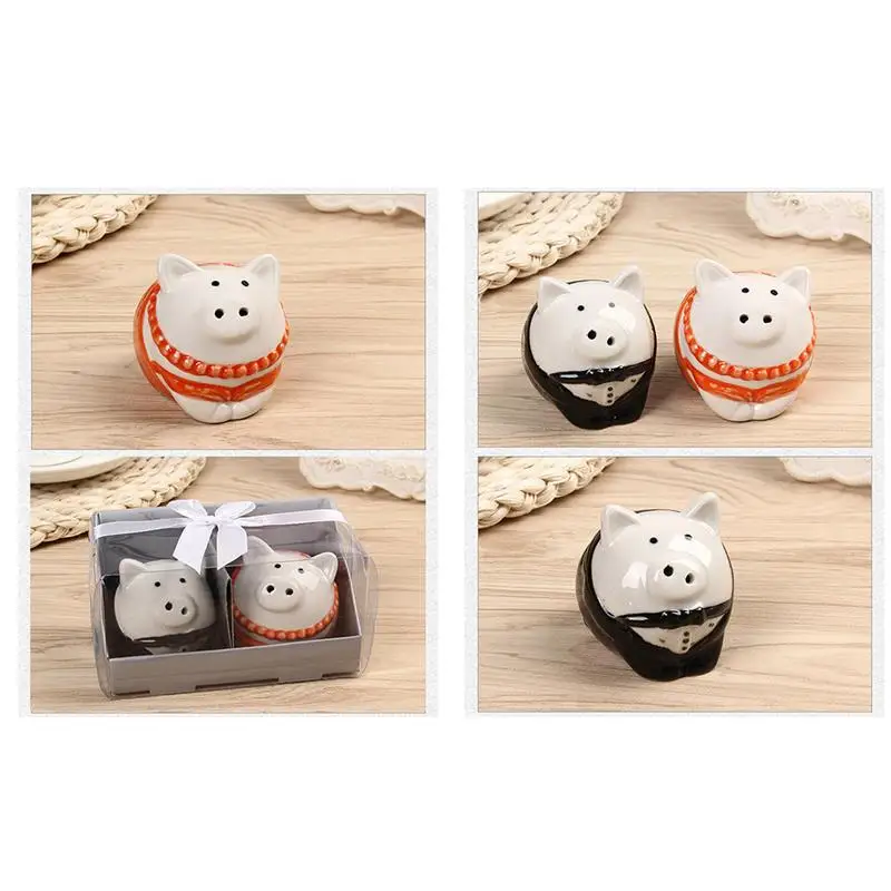 2 шт. набор бутылок для приправ керамическая Милая свинья Солонка и перечница с