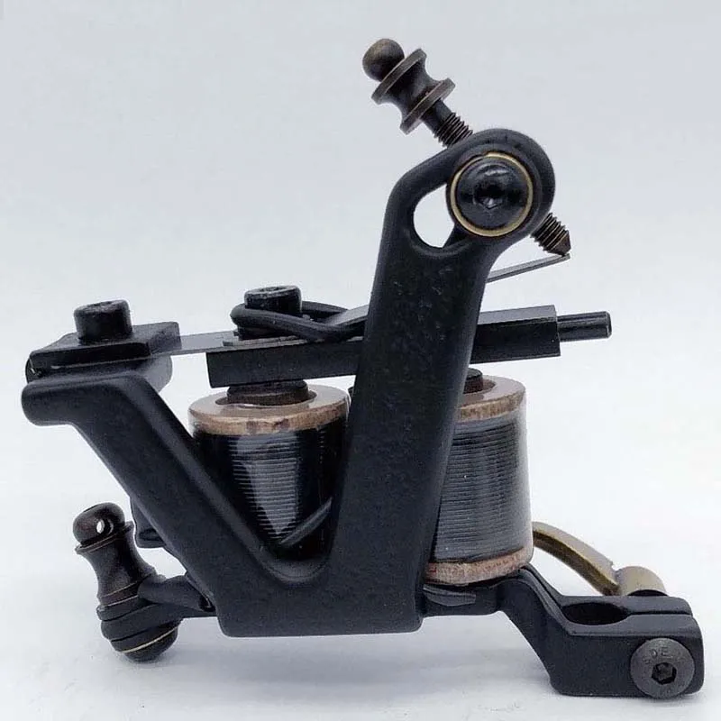 

Hot Sales Wire Cutting 10 Wrap Coils Tattoo Machine For Liner And Shader Black Color Iron Tattoo Supplies Free Shipping