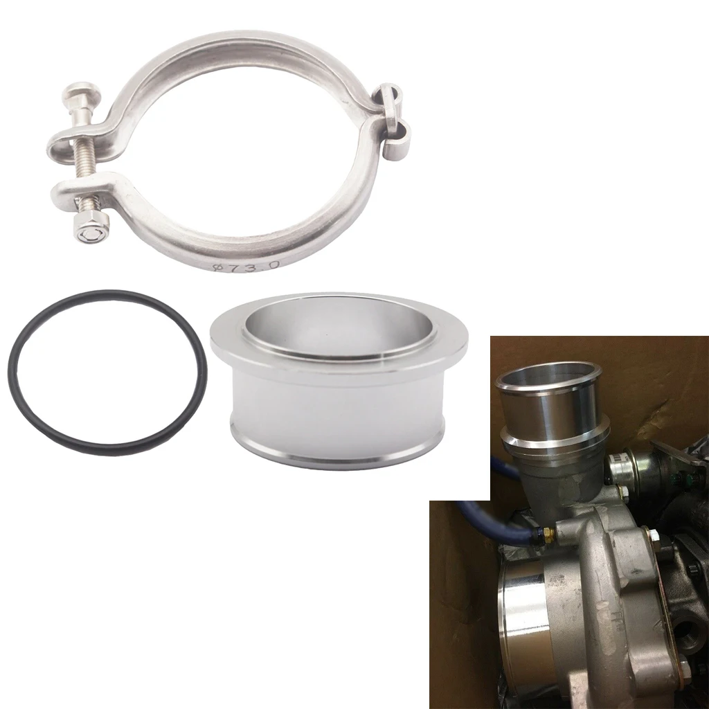 

Для Holset HX35 HX35W HX40W сменный алюминиевый Турбокомпрессор V-band комплект фланцевых зажимов-для BW для Cummins 5.9L