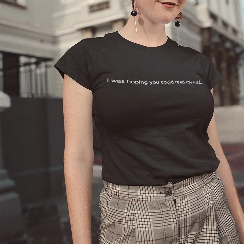 Футболка с надписью «I Hope You Read My Mind», хлопок, модный дизайн, хипстерская футболка, стильная повседневная футболка