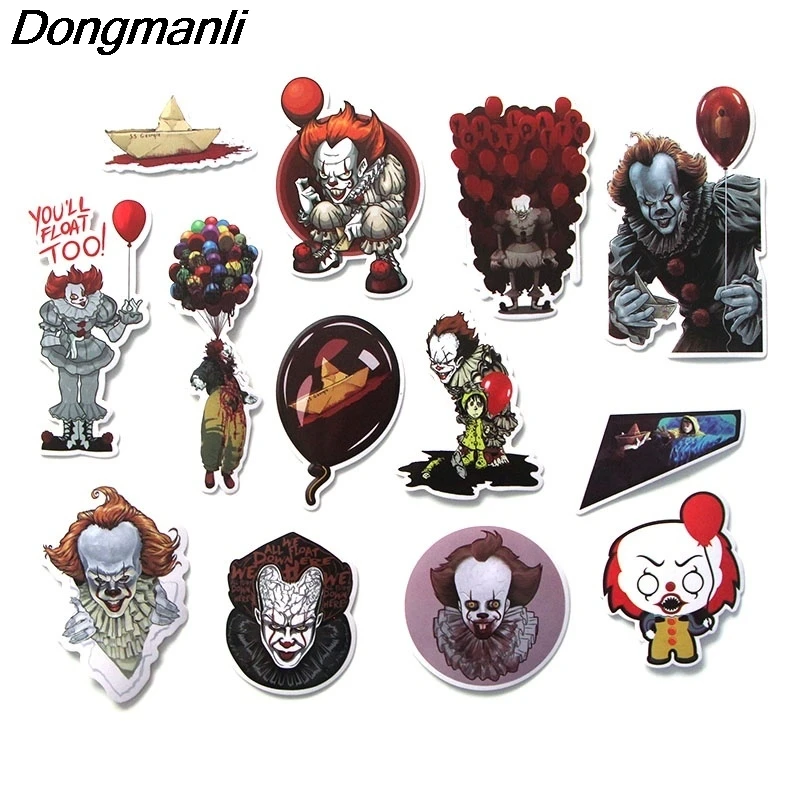 

L3672 24pcs /set Ghost Clown IT Horror Movies DIY Skateboard Graffiti Laptop Badge Motorcycle Luggage Bags Accessories