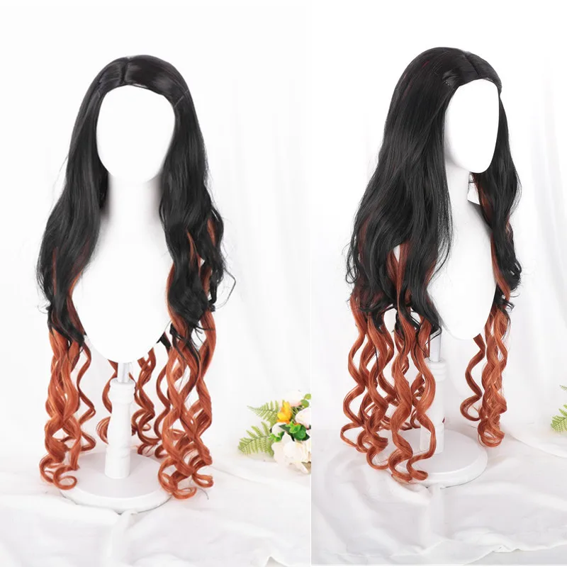 

Kimetsu no Yaiba Kamado Nezuko Cosplay Demon Slayer Makomo Cosplay Costume Women Girls School Uniform Dress Set Wig Sailor Suit