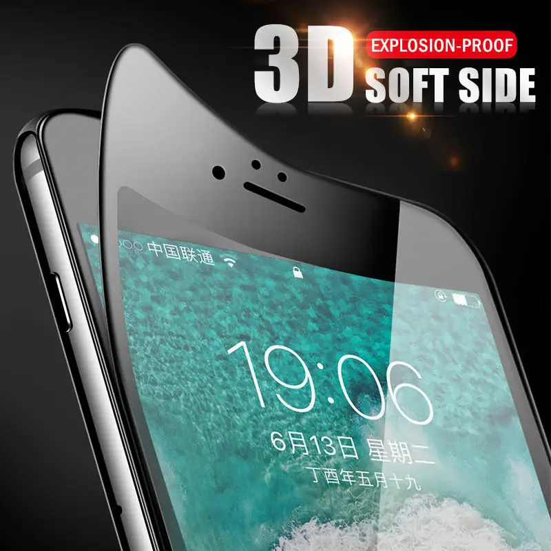 FQYANG 3D полное покрытие Мягкий край из углеродного волокна закаленное стекло для