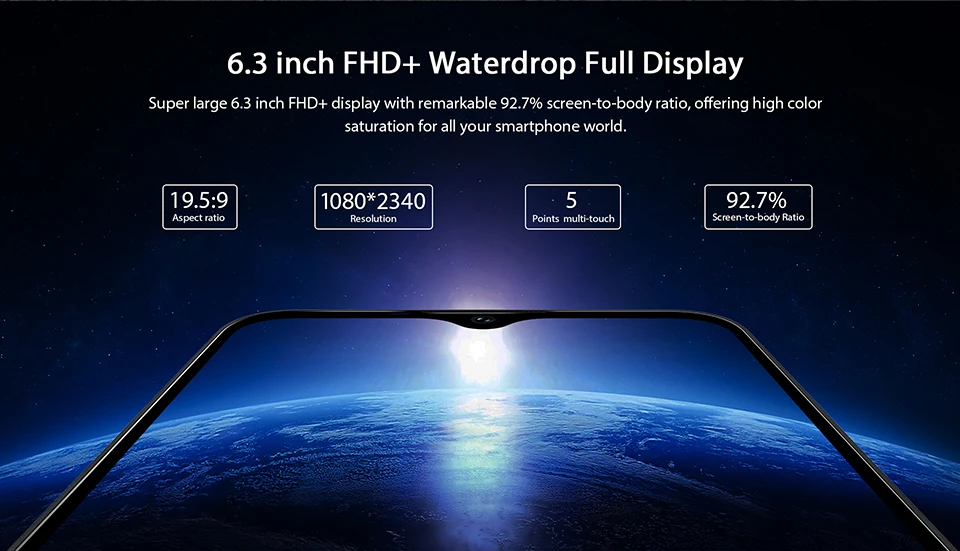 Смартфон OUKITEL K12 6GB 64GB 6,3 ''Водонепроницаемая капля 1080*2340 Быстрая зарядка Android 9,0 Face ID 5 V/6A OTG10000mAh NFC мобильный телефон