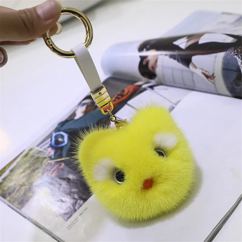 Новинка подвеска из натурального меха норки милый брелок с головой кота