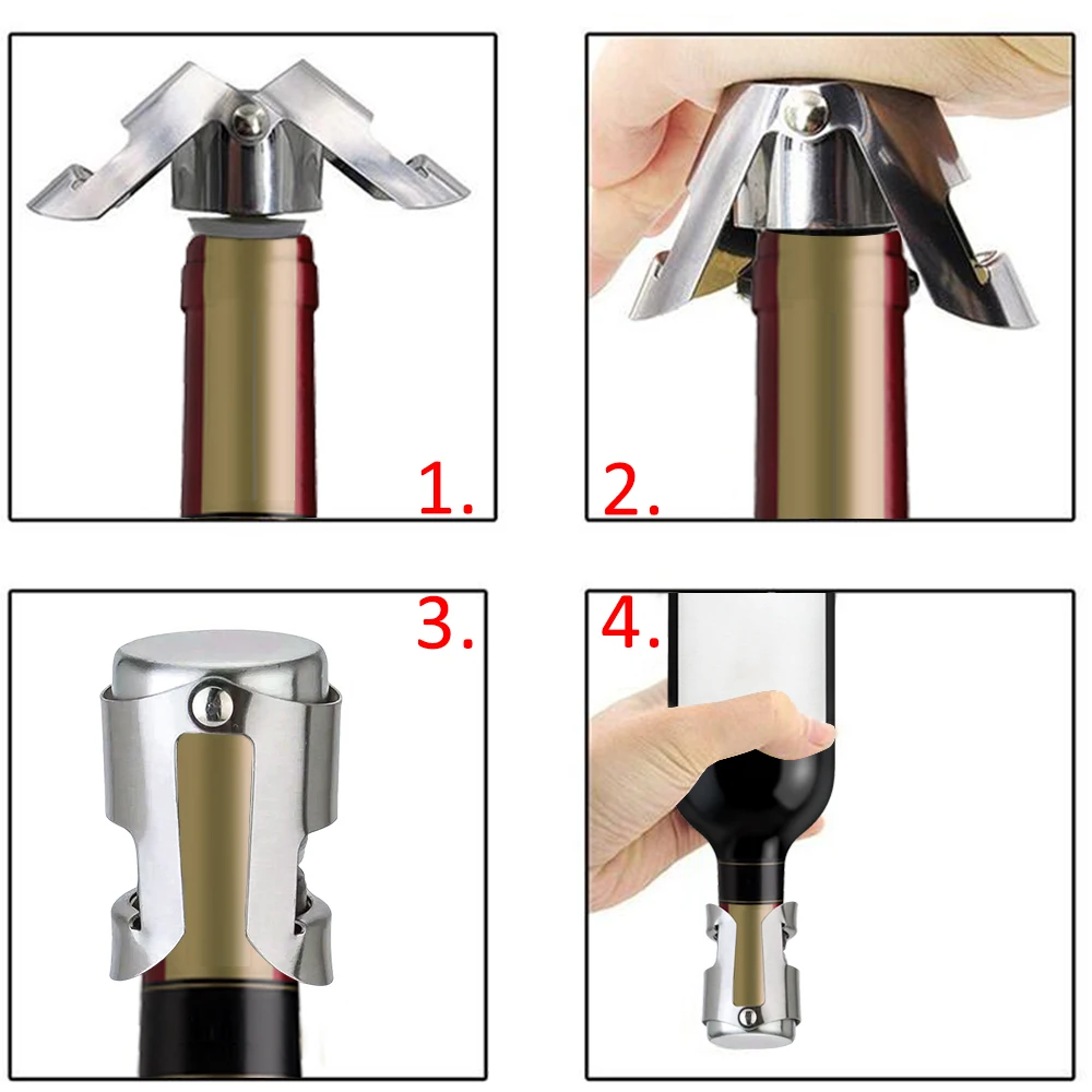 

Stainless Steel Champagne Wine Bottle Stopper Portable Sealer Bar Stopper Wine Stopper Sparkling Wine Champagne Cap