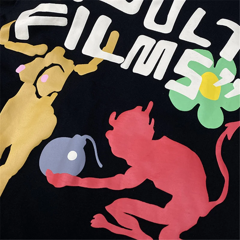 Foam Printing Vintage CPFM.XYZ Adult Films T-shirts Men Women High Quality T shirts Tee Tops | Мужская одежда