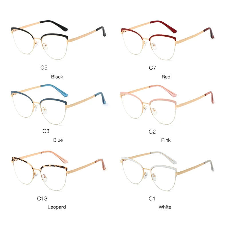 

Cat Eye Retro Anti Blue Light Computer Glasses Frames For Women Round Eyeglasses Myopia Female Prescription Glasses For Reading