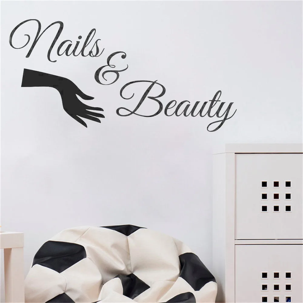 Виниловая наклейка на стену для маникюрного салона и красоты с лаком маникюра