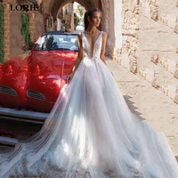 lorie boho wedding dress a line sexy v neck appliques lace bridal gowns vestidos de novia 2020 wedding gowns custom made