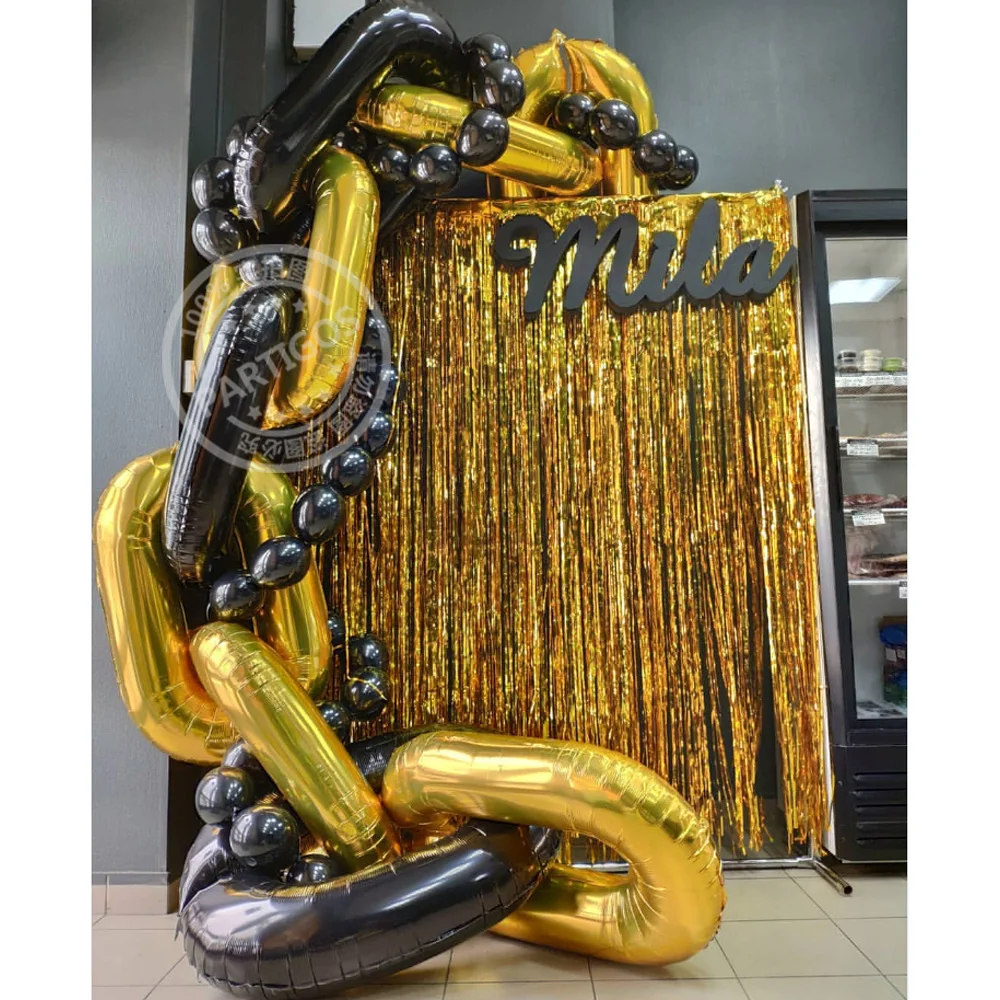 Фольгированные воздушные шары в виде цифр гигантские розовые стиле хип-поп