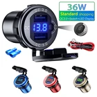 36 Вт 12 В24 светодиодный вольтметр мотоцикл USB зарядное устройство разъем QC3.0 металлический переключатель универсальный грузовик автомобильный прикуриватель разъем для камеры телефона