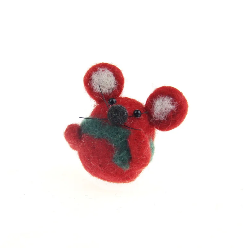 Red mouse 1 шт. Zasy игла Шерсть Войлок Рождество мультфильмы ручной работы DIY колыбели - Цвет: Red mouse