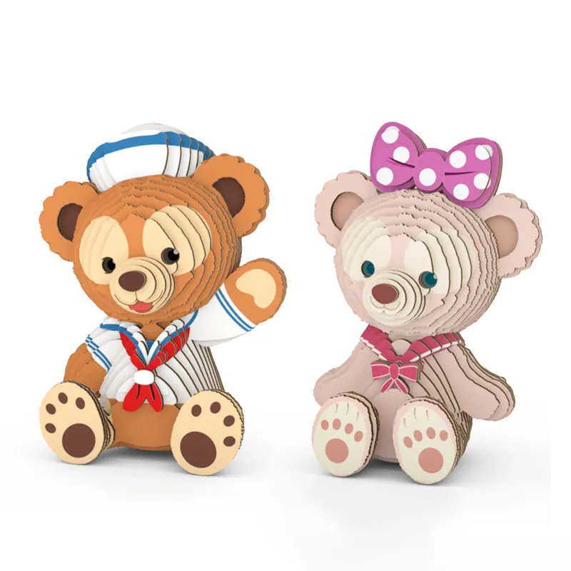 Бумажные 3D пазлы игры детские игрушки образовательные милые животные папазл