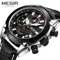 megir mens sports watches top brand luxury chronograph quartz watch military army male wrist watch clock relogio masculino 2065