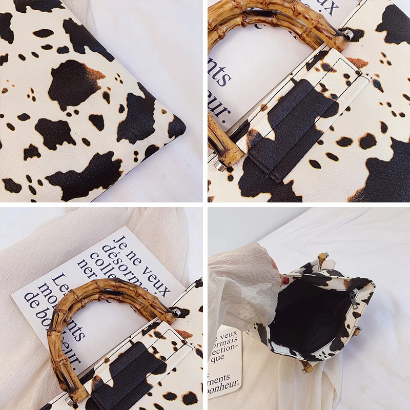 

JIEROTYX Fashion High capacity Women Handbags Cow Pattern Print Designer Multifunctional Messenger HandBag Exquisite Totes