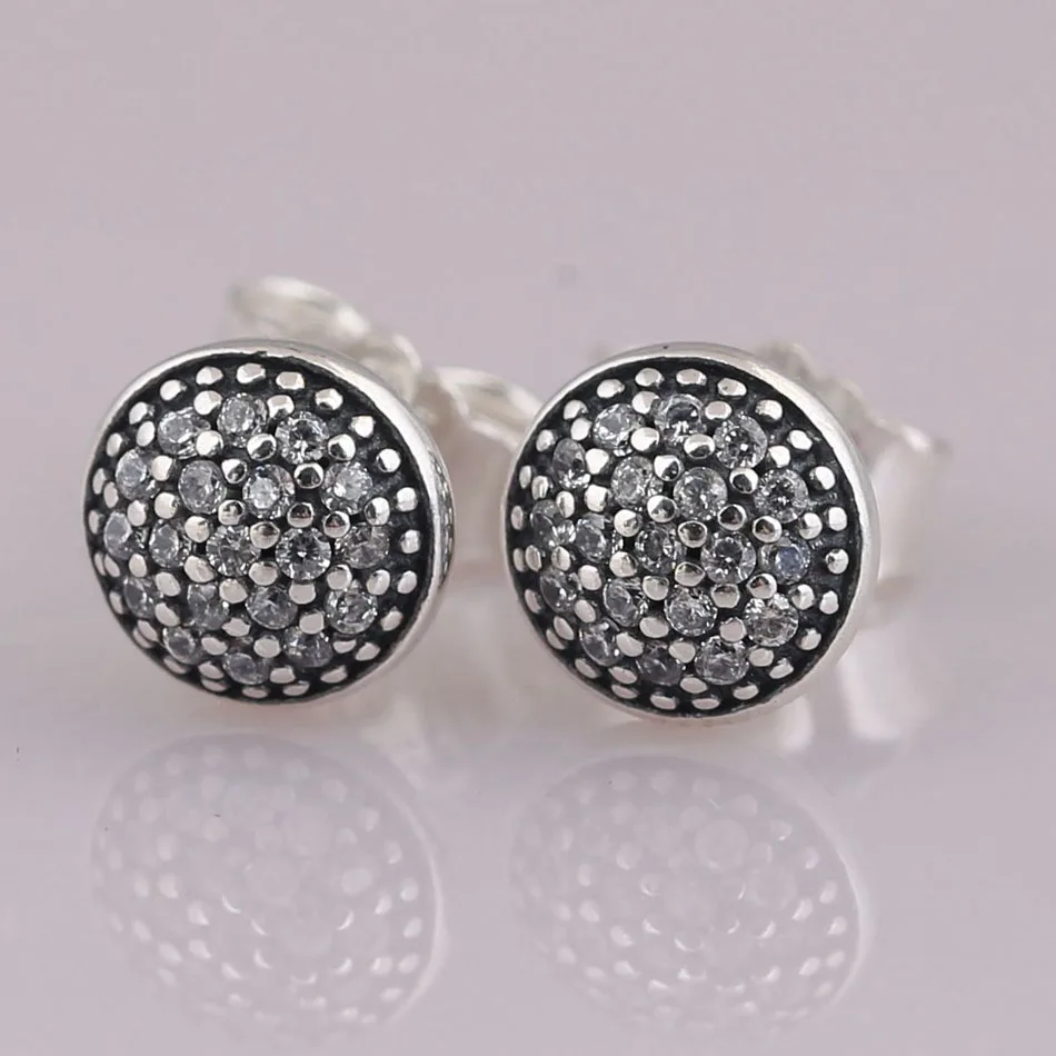 

Authentic S925 Dazzling Droplets With Crystal Studs Earring For Women Wedding Party Gift fit Lady Jewelry