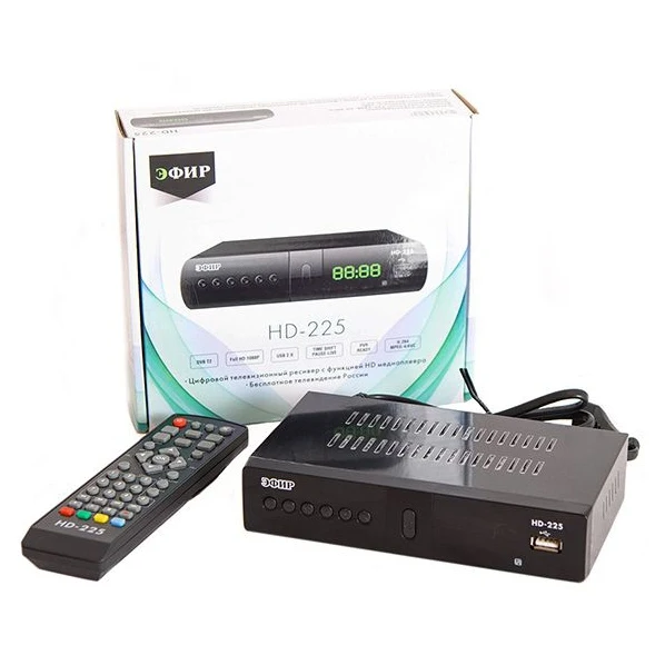 Ресивер DVB T2 СИГНАЛ Эфир HD 225 черный (20225)|TV-тюнеры| |