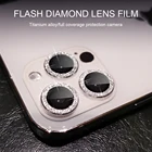 Защитная крышка для объектива камеры iPhone 12, 11 Pro Max, Mini, с блестками, с кольцом-покрытием, 2021