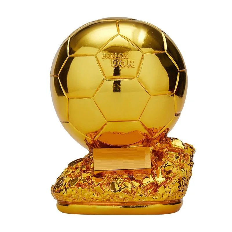 

Football Final Shooting Athlete Electroplating Golden Ball Trophy Model Resin Soccer Cup Fans Souvenirs Collectibles Gift