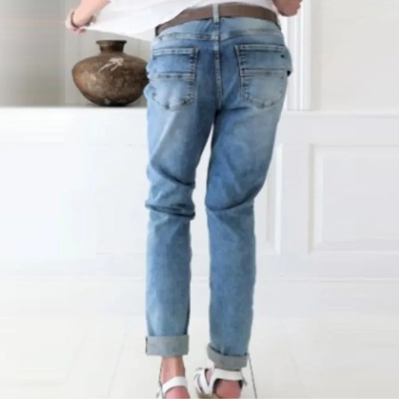 

Fashion Spring Autumn Pocket Wash Jeans Trousers Casual Vintage Women Denim Pants 2021 Summer Female Button Long Pant Streetwear