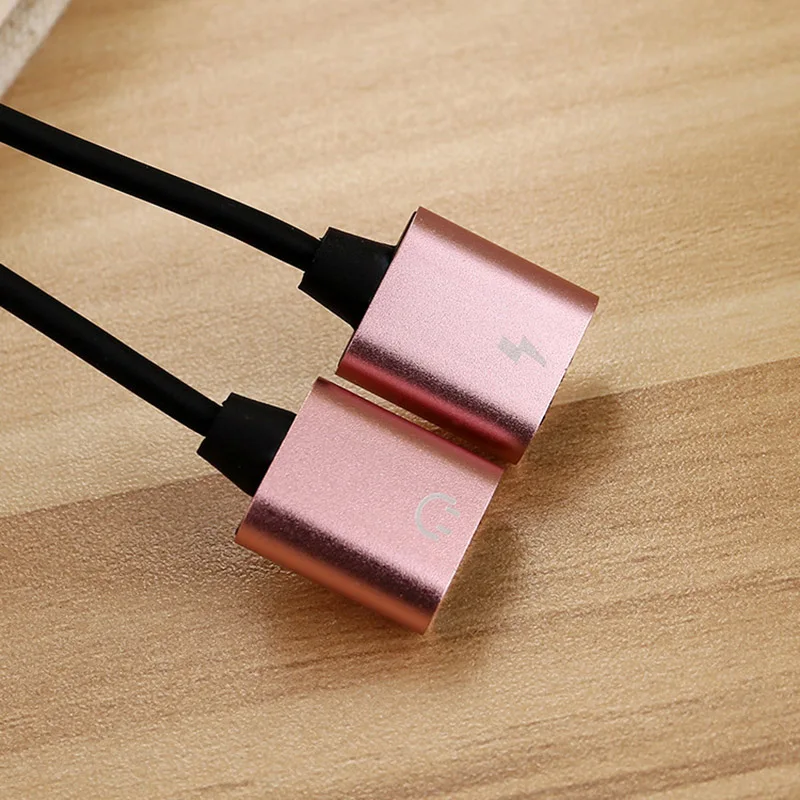 4 в 1 Dual Light'ning алюминиевого сплава аудио кабель зарядки конвертер IOS