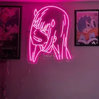 Пользовательский светодиодный неоновый знак аниме ZERO TWO 002 Настенный декор для спальни интернет игровой комнаты для кафе для бара декоративный неосветильник