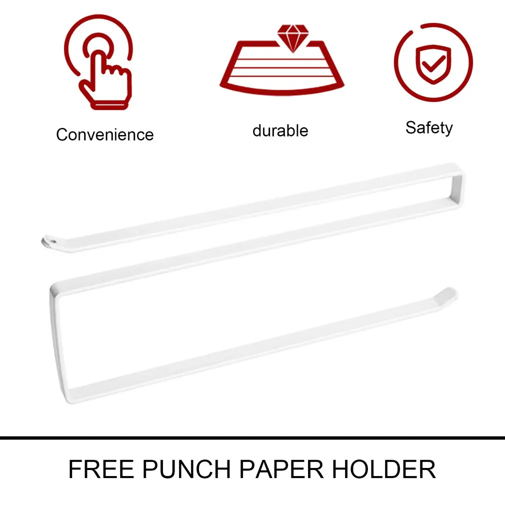 Practical Kitchen toilet roll paper towel rack holder creative no Punch Cabinet Napkins Hanger Cling Film Storage Wardrobe Door |