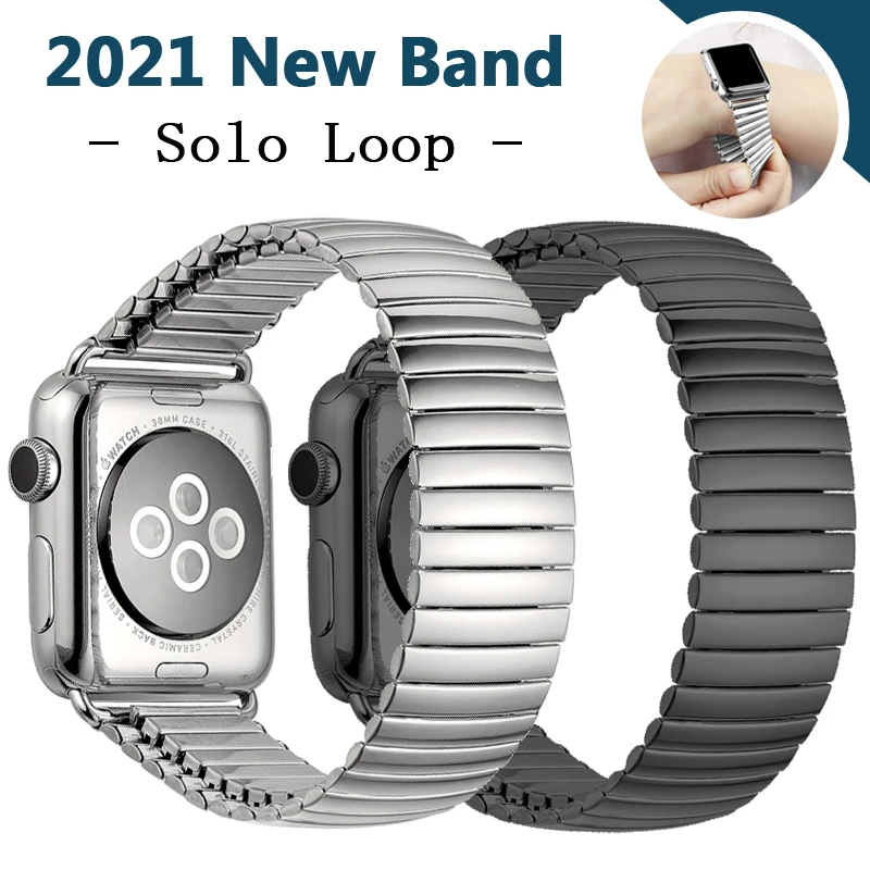 

Эластичный браслет для Apple watch 6 se 44 мм 42 мм 38 мм 40 мм ремень из нержавеющей стали iwatch band Series 5 4 3 Аксессуары