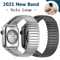 elastic link bracelet for apple watch strap 6 se 44mm 42mm 38mm 40mm stainless steel belt iwatch band series 5 4 3 accessories