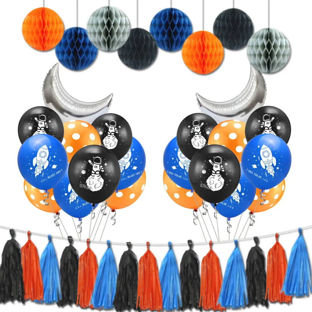 Black Blue Baby Foil Balloon Paper Honeycomb Shower Boy Girl First Communion Cross Space Wall Decor He She Party Supplies | Дом и сад