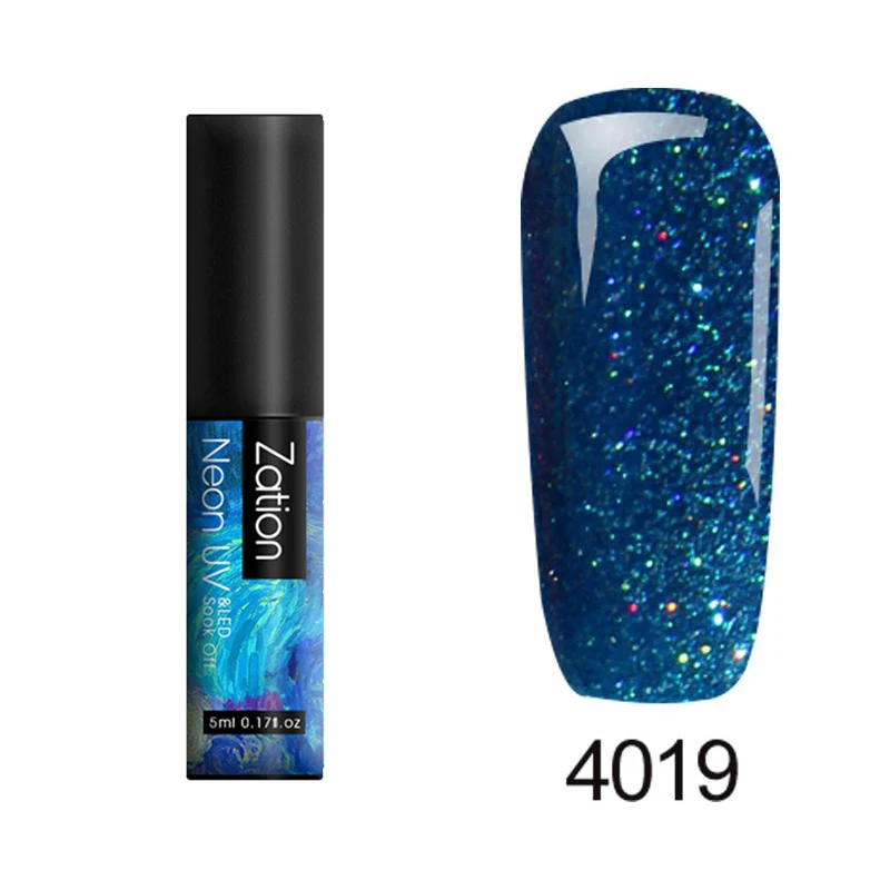 4019 Zation неоновый Гель-лак для ногтей 5 мл Полупостоянный гель uv Vernis верхнее покрытие лак все для маникюра Набор Гибридный гель лак для ногтей - Цвет: 4019