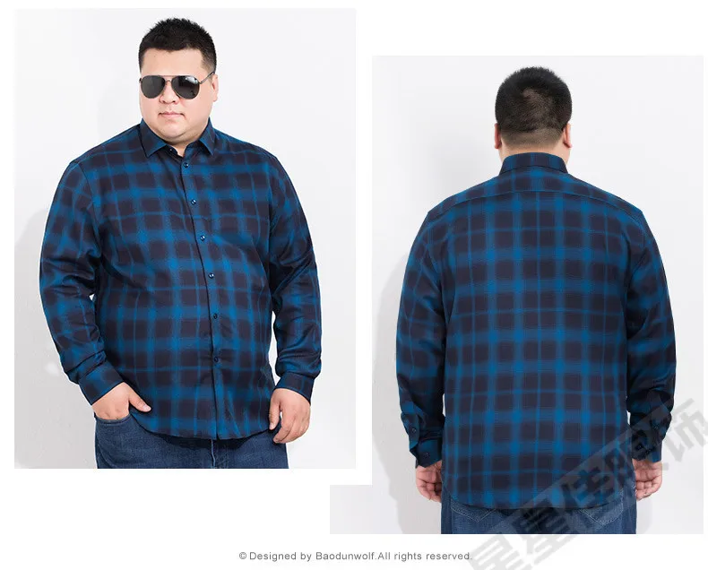 Большие размеры 10XL 8XL 6XL мужская хлопковая рубашка с длинным рукавом модная