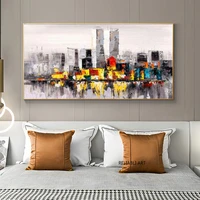abstract modern city canvas painting on the wall landscape posters and prints wall art pictures for living room home decor