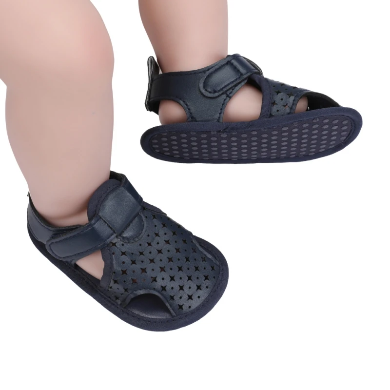 

Infant Baby PU Sandals Boys Soft Sole Anti Slip shoes Solid color Prewalkers Summer baby shoes toddle kid baby shoes