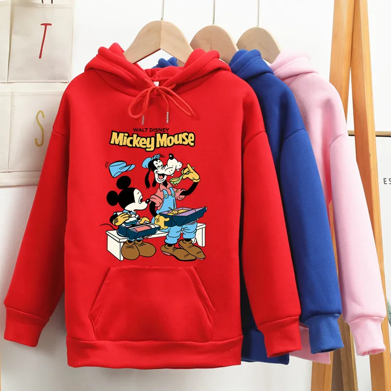 

Fall Winter Hoodie Disney Anime Hoodies Men Women Mickey Mouse Goofy Harajuku Black Hoodie Sweatshirt Top Sudaderas Sweat Homme