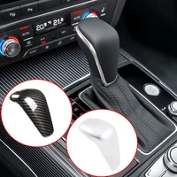 car automatic carbon fiber speed gear shift knob head cover cap sticker trim for audi a3 8v s3 a4 b8 a5 a6 c7 s6 a7 s7 a8 q5 q7