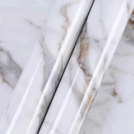 

Marble Pattern White Kitchen Counter Top Plated 5 Meter x 60 Cm 478785129