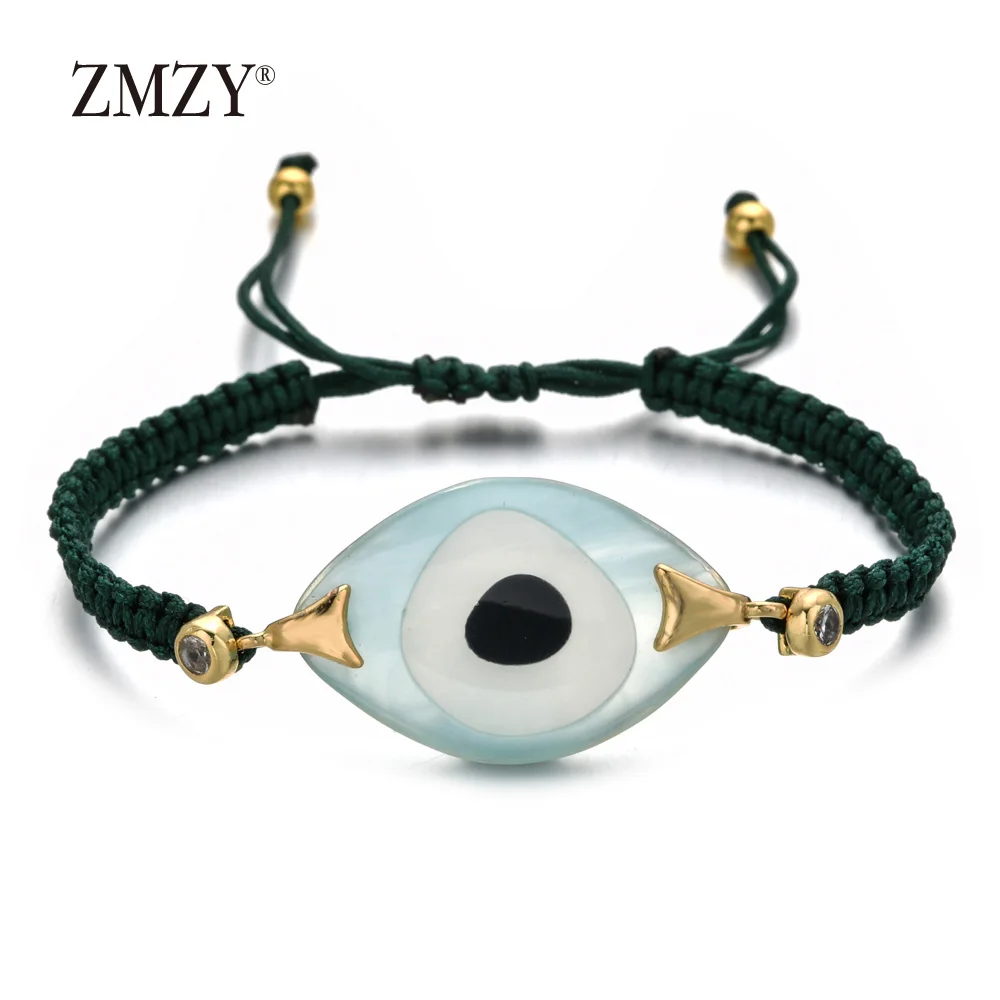 QQSL012-7 ZMZY Boho Стиль сглаза браслет Шарм Кристалл ручной работы роскошный браслет большие браслеты и браслеты для женщин ювелирные изделия - Окраска металла: QQSL012-7