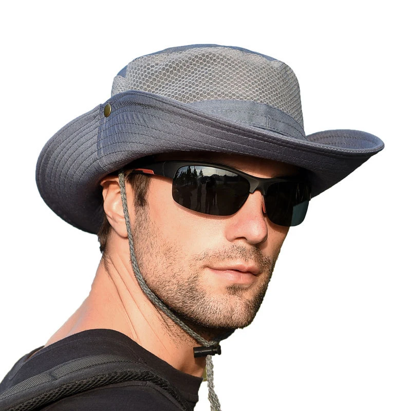

K31 Men's Panama Bucket Hat Fishing Hat Summer Sun Protection Hat Anti-UV Hat Men's Fisherman Hat Sun Visor Breathable Quick Dry