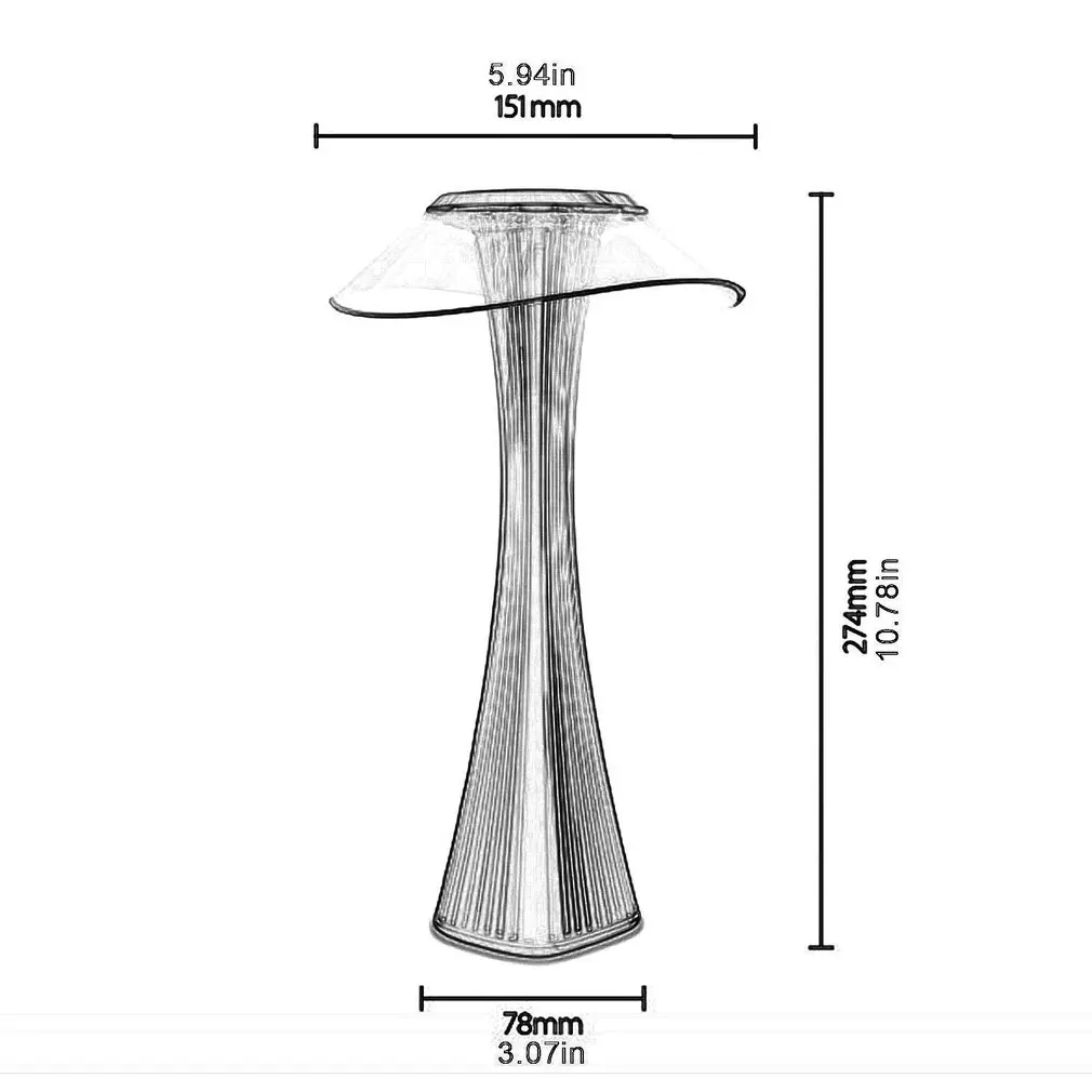 

LED Table Lamp Dimmable Eye Protection USB Charging Smart Touch Switch Bedside Lamp Transparent Crystal Creative Table Lamp