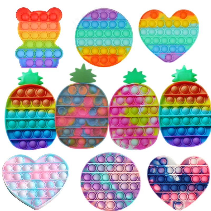 

Rainbow Bubble Pops Fidget Kids Toy Sensory Autisim Special Need Its Anti-stress Stress Relief Squishy Fidget Toy Random Color