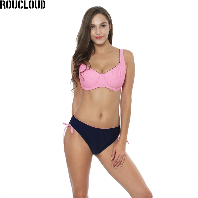 M &amp сексуальный сплошной цвет плюс размер купальники для женщин Средняя Талия