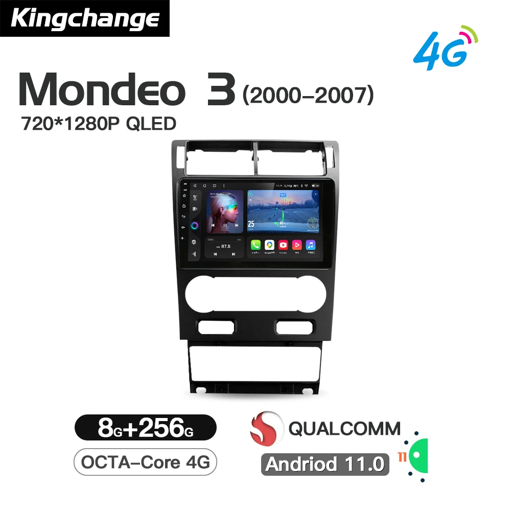 Kingchange Android 11 Автомобильный мультимедийный видеоплеер навигация для Ford Mondeo 3 2000 2007