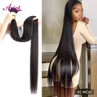 Пряпряди волос, прямые пупряди человеческих волос с косточками, 28, 30 дюймов, Реми, ранние пучки, бразильские волнистые человеческие волосы для наращивания