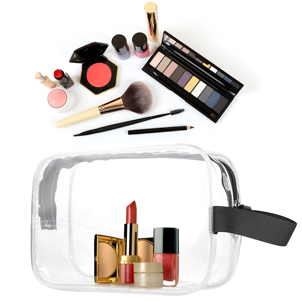 Дорожные прозрачные косметички из ПВХ на молнии портативная Водонепроницаемая