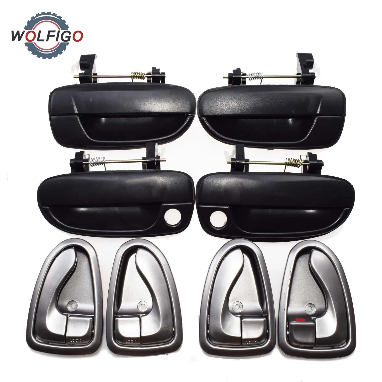 WOLFIGO 8 шт./компл. черные наружные и внутренние дверные ручки для Hyundai Accent 2000-2006